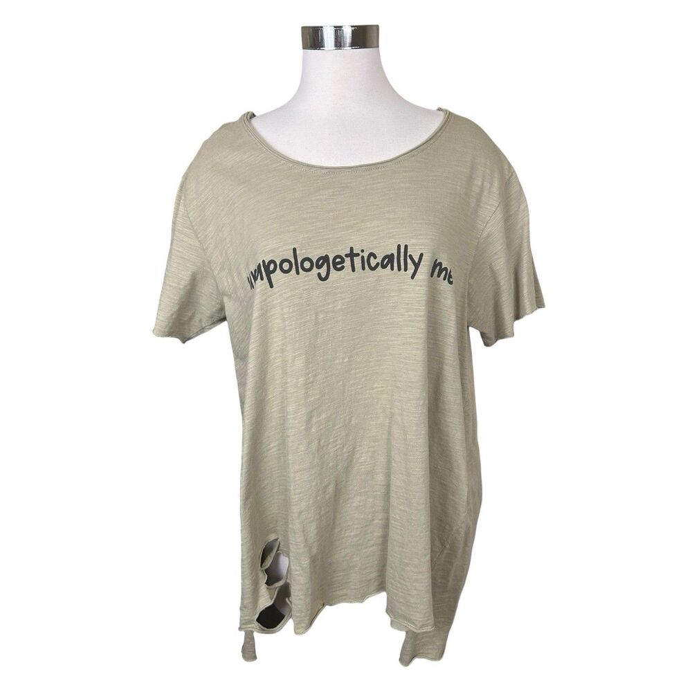 A Rare Bird ‘Unapologetically Me’ Graphic Oversized T Shirt Tee S/M Distressed